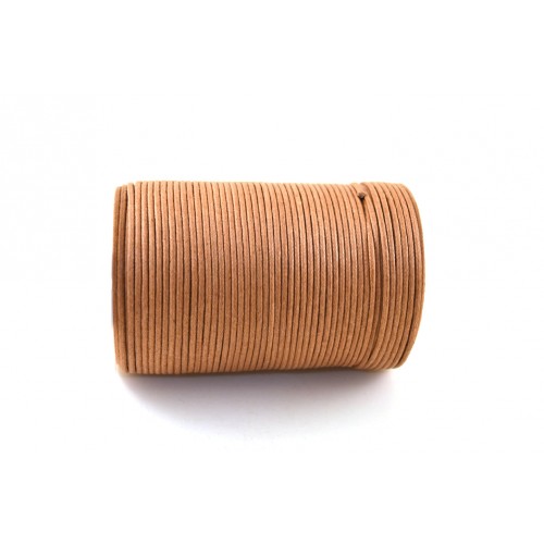 Waxed cotton cord 2mm light brown
